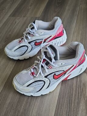 Nike White & Pink Athletic Sneakers with Black Accents